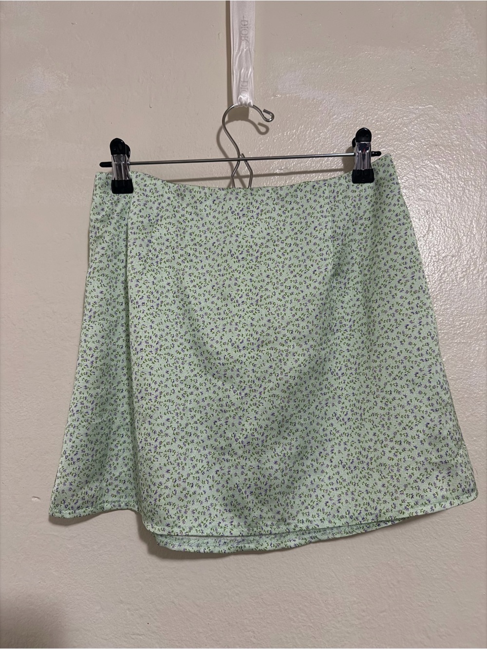 Princess Polly Mint Green Floral Skater Mini Skirt